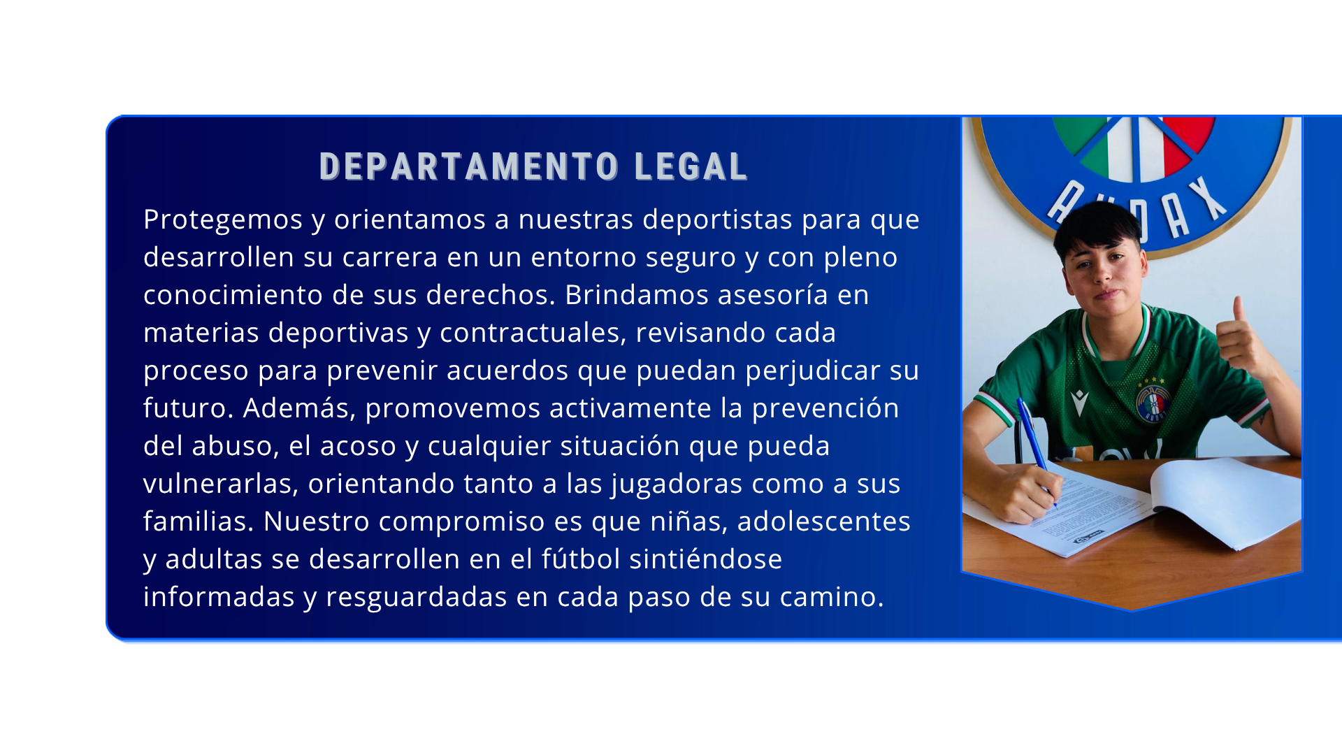 Departamento Legal: protección de derechos de las deportistas