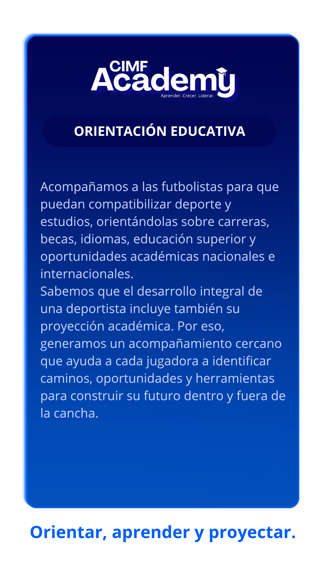 CIMF Academy — Orientación educativa para compatibilizar deporte y estudios