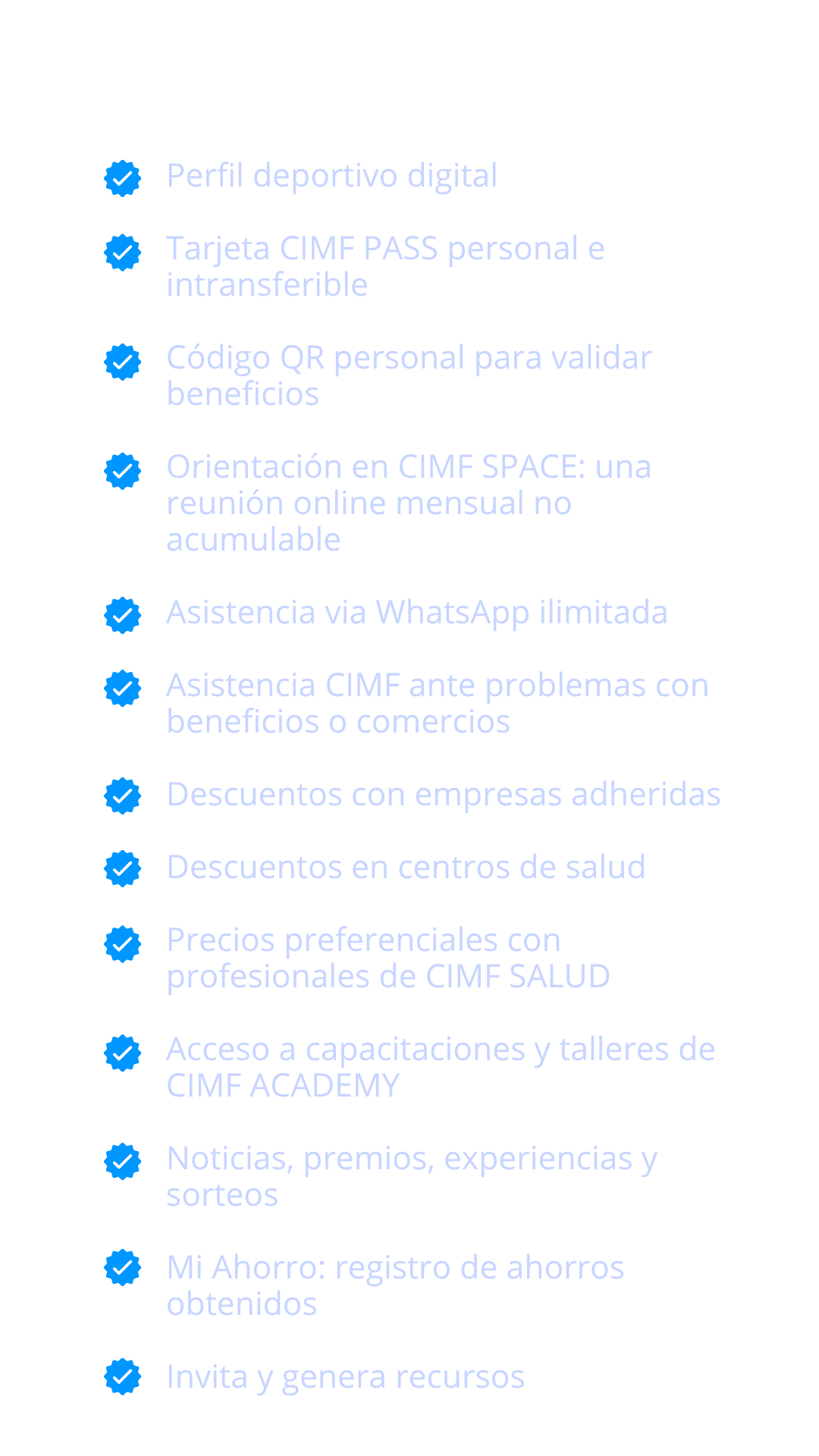 Beneficios CIMF PASS: perfil deportivo digital, QR personal, asistencia y descuentos